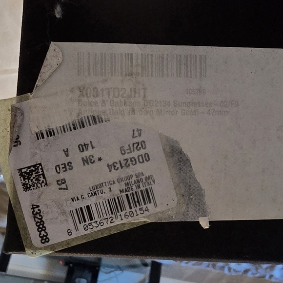 New, In Box, Dolce & Gabbana Gold Sunglasses - Picture 13 of 13